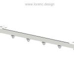 LABE T3 TRENTO A Jednokolejnice rovná pro záclony nebo závěsy